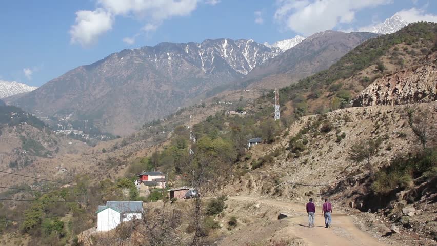 Road to mountain village. Asia. India. The Himalayas.