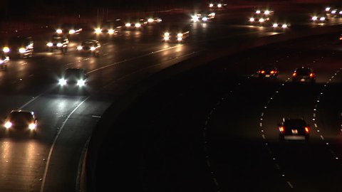 Los Angeles Traffic Time Lapsed at night. 2010 -2