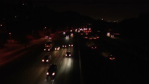 Los Angeles Traffic Time Lapsed at night. 2010 -1 