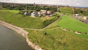 Tynemouth Spanish Battery aerial video - point of interest clockwise to ruins