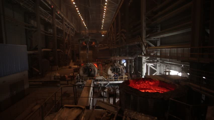 Steelmaking furnace Royalty-Free Stock Footage #24227944
