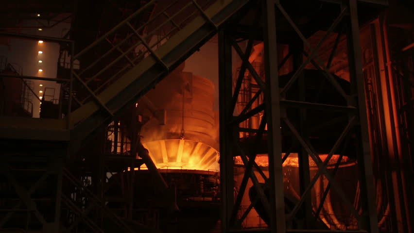 Steelmaking process at steel plant Royalty-Free Stock Footage #24228049