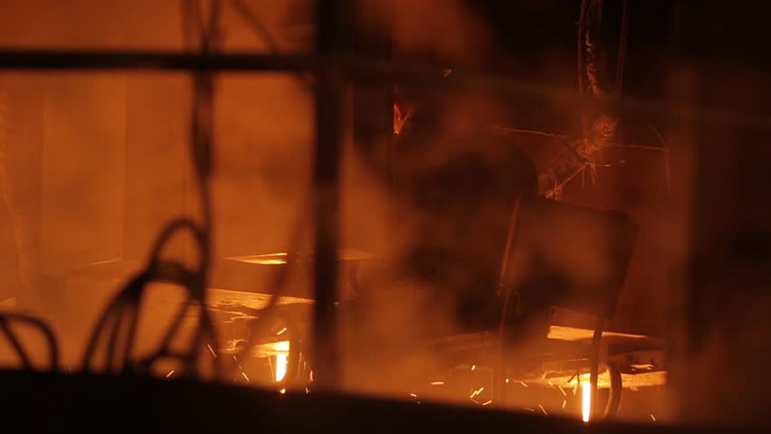 Iron is smelted in suitable furnaces Royalty-Free Stock Footage #24228178
