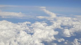 High quality video of flight above the clouds in 4K