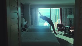 Two high quality videos of man jumping on the bed in real 1080p slow motion 250fps - Powered by Shutterstock - Get 15% off with code: PIKWIZARD15