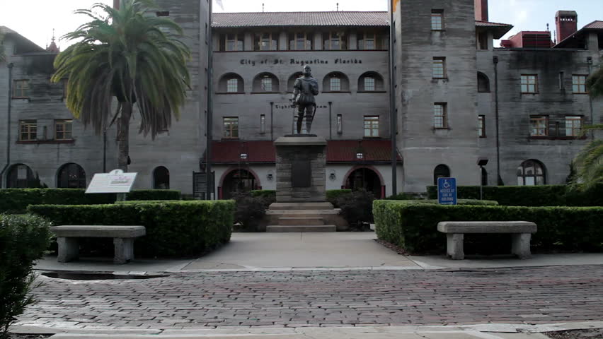 The historic city hall building in St. Augustine, Florida, USA. City Hall and the Lightner Museum are located in an old building which was built in 1888 and originally used as a hotel.