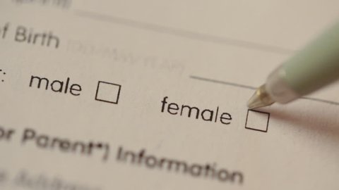 blank Checkbox with gender selection