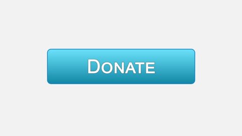 Donate web interface button clicked with mouse cursor, different color choice