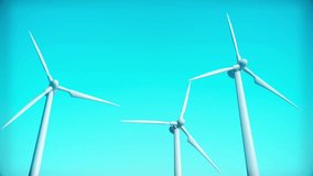 Wind Turbine Generator 3d render loop animation