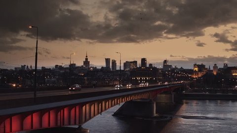Warsaw Poland - Evening panorama