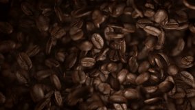 High quality video of falling coffee beans in real 1080p slow motion 1000fps