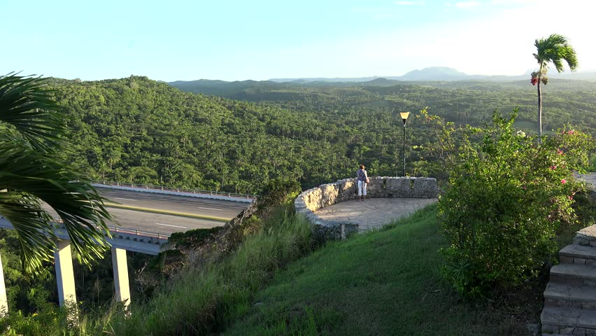 Girl at the Bacunayagua lookout in the main road Havana-Varadero. Cuba