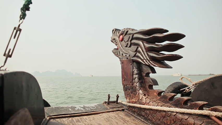 A boat with a dragon