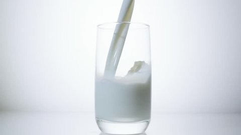 SLOW MOTION: Pouring milk in the glass, 240 fps.