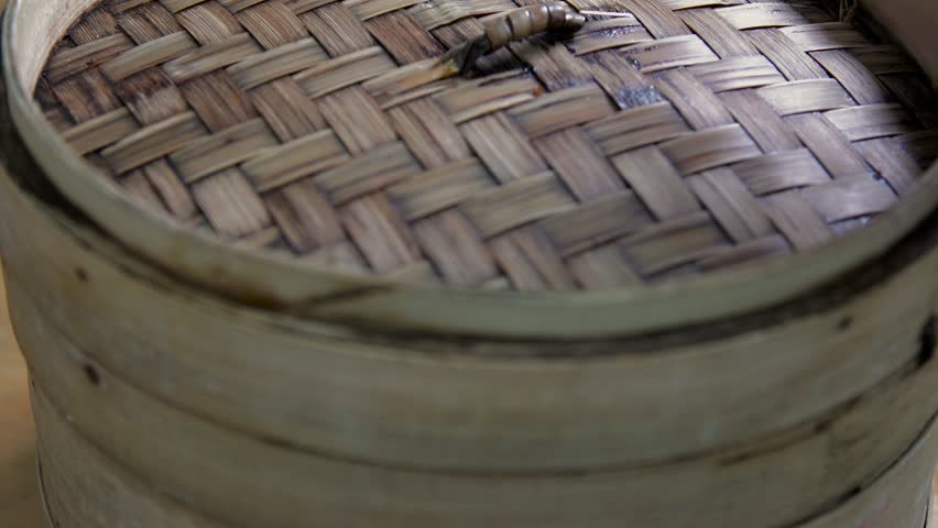 Bamboo steamer, Streamed vegeterian dumplings chinese food