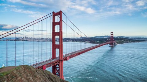 Golden Gate Bridge, San Francisco , California. Time Lapse 