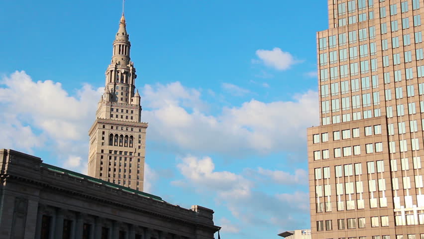 A time lapse shot of the Higbee building in Cleveland, Ohio; now the location of