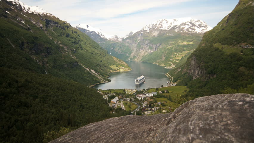 View of Geiranger and the fjord in Norway