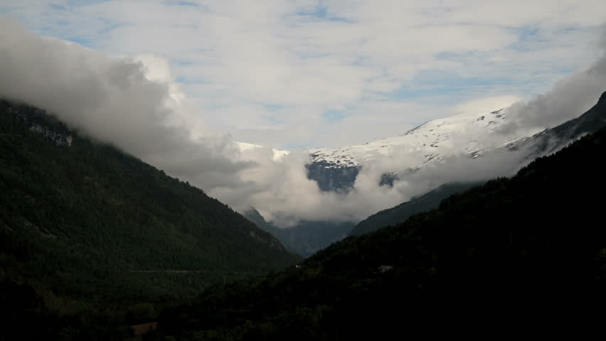 Romsdal mountain view time lapse, Norway