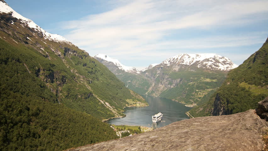 View of Geiranger and the fjord in Norway