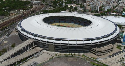 RIO DE JANEIRO, BRAZIL - DECEMBER 2016 :Aerial 360 view of Maracana Stadium in Rio de Janeiro, Brazil.Opening and closing ceremonies of the 2016 Summer Olympics and Paralympics took place on Maracana.