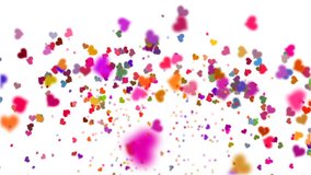Colorful hearts confetti explosion and slow motion falling, white background - Powered by Shutterstock - Get 15% off with code: PIKWIZARD15
