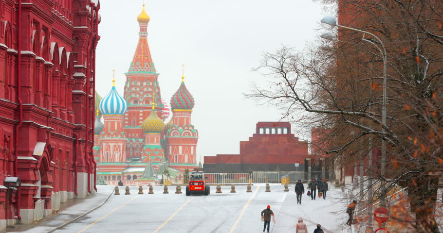 Moscow Kremlin, Lenin Mausoleum And Church in Red Square