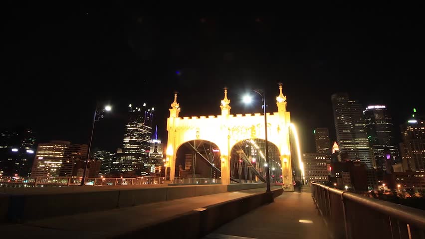 Downtown Pittsburgh Nighttime Time Lapse 4K