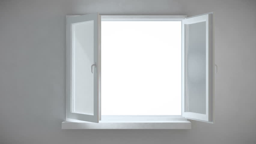 An interior view of an opening window