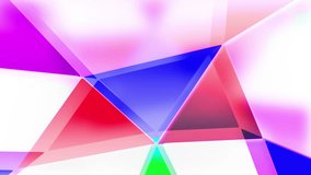 Abstract colorful triangles background loop in a dynamic geometric moving pattern. Red and blue color scheme. 4K ultra HD