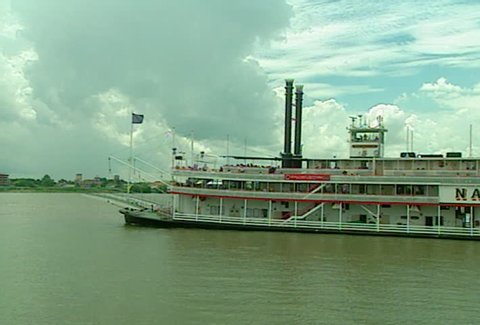 NEW ORLEANS - Circa 2002: Natchez river boat in the Mississippi river in 2002.