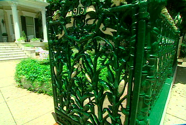 NEW ORLEANS - Circa 2002: Ironwork on gate in front of a French Quarter home in New Orleans