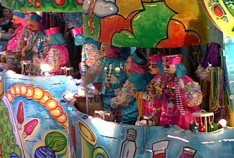 NEW ORLEANS - Circa 2002: Float in a Mardi Gras parade in New Orleans in 2002.