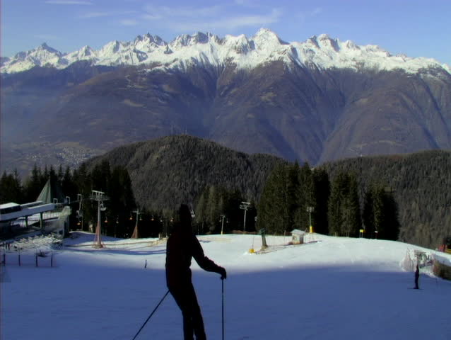 APRICA, ITALY - DECEMBER 13: Ski slope at Aprica ski resort in Italy, December