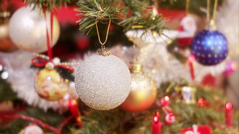 Christmas decoration in a christmas tree Stock Video
