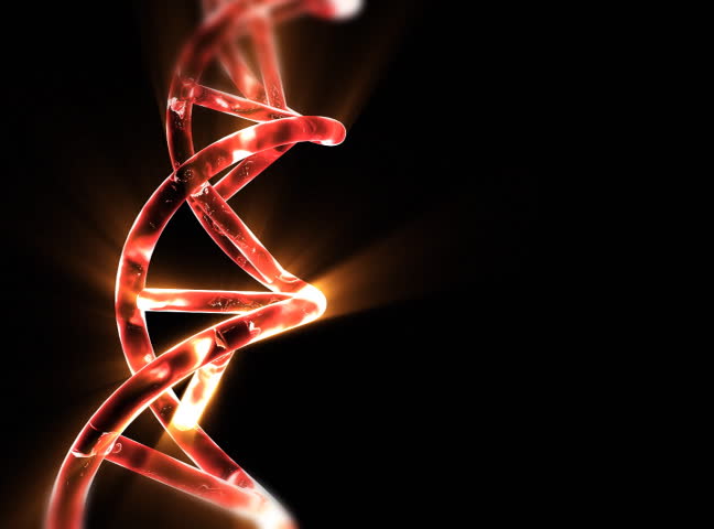 DNA string with red light beams