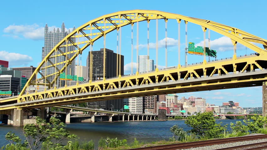 Timelapse shot of the Fort Pitt Bridge in Pittsburgh, PA.