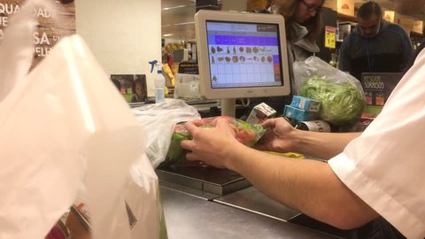 Supermarket Cash Register, Cashier Gives Stock Footage Video (100% Royalty-free) 24338252 | Shutterstock