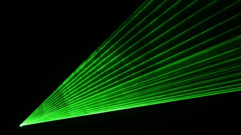 High quality video of green laser show in 4K