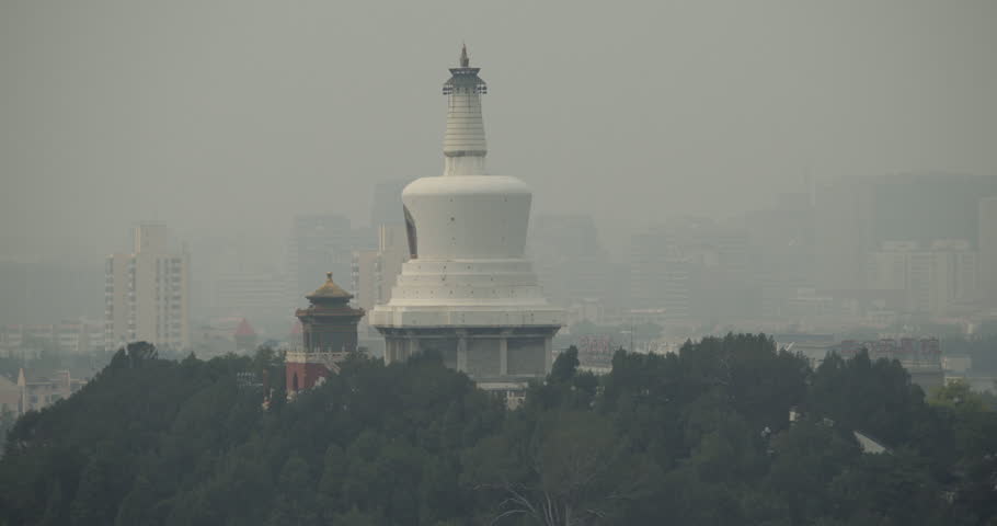 4K video of The White Pagoda on Qionghua Island in Beihai Park, Beijing, China