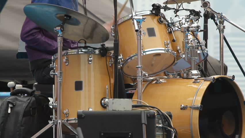 Rock Drummer Performing
