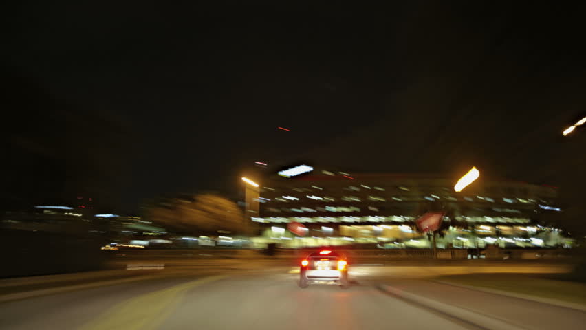 Timelapse of a Night Drive through Tampa's Bayshore Boulevard