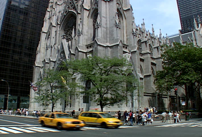 NEW YORK - Circa 2002: Facade of The Cathedral of St. Patrick in 2002.