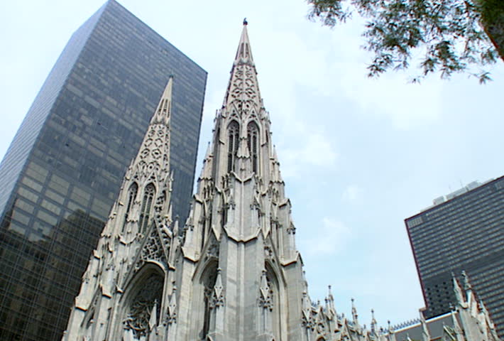NEW YORK - Circa 2002: Facade of The Cathedral of St. Patrick in 2002.