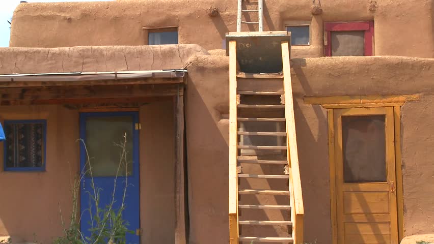 Doors and ladders in Taos Pueblo, New Mexico