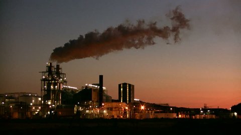 Biodiesel plant in Spain at sunset