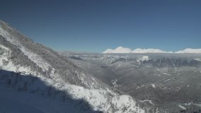 North slope Aibga Ridge of the Western Caucasus at Rosa Khutor Alpine Resort stock footage video