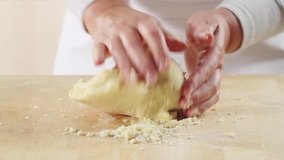 Kneading shortbread dough