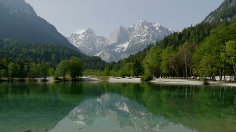 Beautiful alpine lake Jasna near Kranjska Gora, Slovenia.