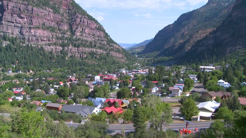 View of a small town in a valley